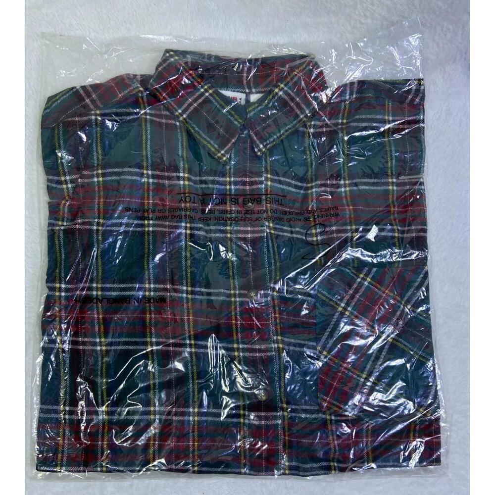 Vintage Deadstock BACKROAD BLUES Small Flannel Button Up Shirt 90s Grunge VTG